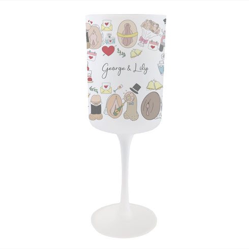 Mr & Mrs Wine Glass – Personalised Wedding Gift